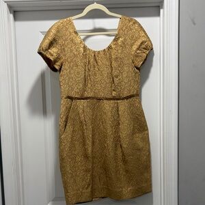 J. Crew Gold Floral Mini Dress